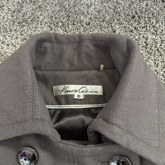 KENNETH COLE Wool Double Breasted Pea Coat Button Coat Jacket Women’s Size 10 - Picture 4 of 15